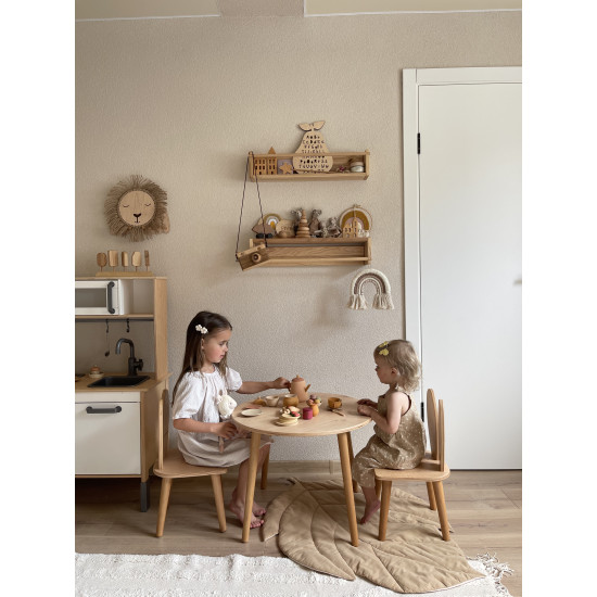 Mēbeļu komplekts apaļais galds + krēsli "Bunny" Natural